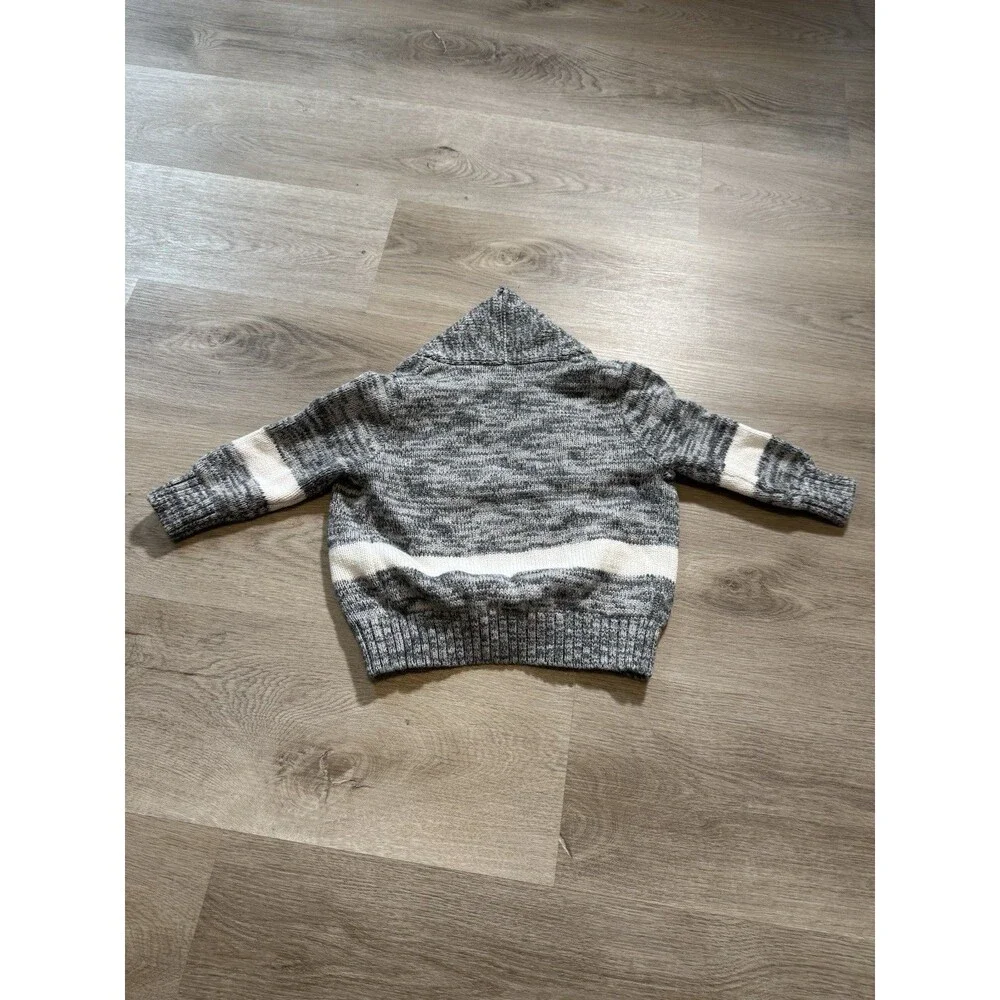 Cat & Jack 18M Toddler Cardigan Sweater Gray Stripe Button Front